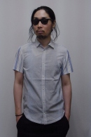 【65%OFF】N4 カラーコンビネーションシャツ BLUE STRIPE