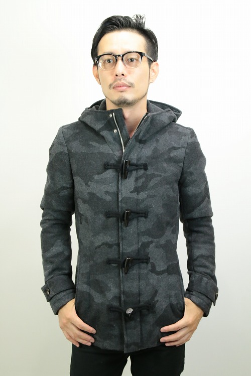 30%OFF】AKM ショートダッフルコート BLACK CAMO「I.D.HEART」