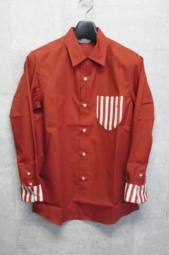 【65%OFF】GDC チンストラップ付きブロードシャツ RED